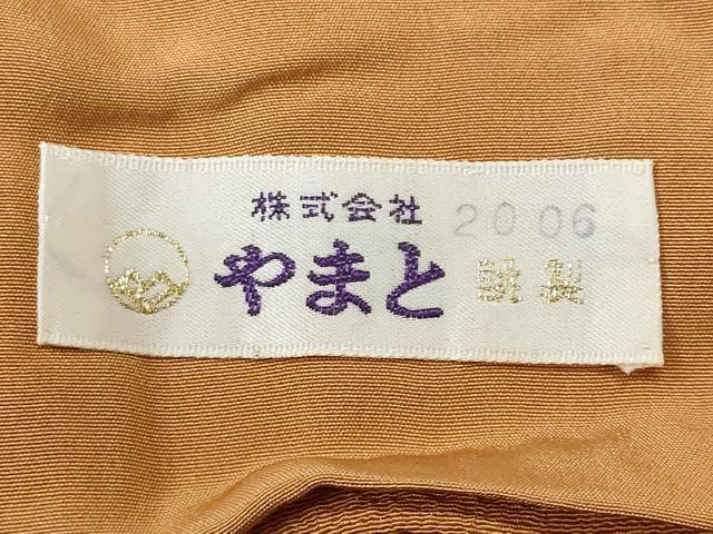 平和屋着物■ファッションデザイナー 花井幸子 色無地 土色 鬼しぼ縮緬 やまと誂製 正絹 逸品 CABF6892fb