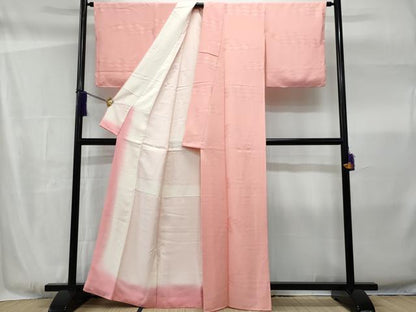 平和屋着物■上質な色無地 立波地紋 珊瑚色 正絹 逸品 未使用 CABF6896fb