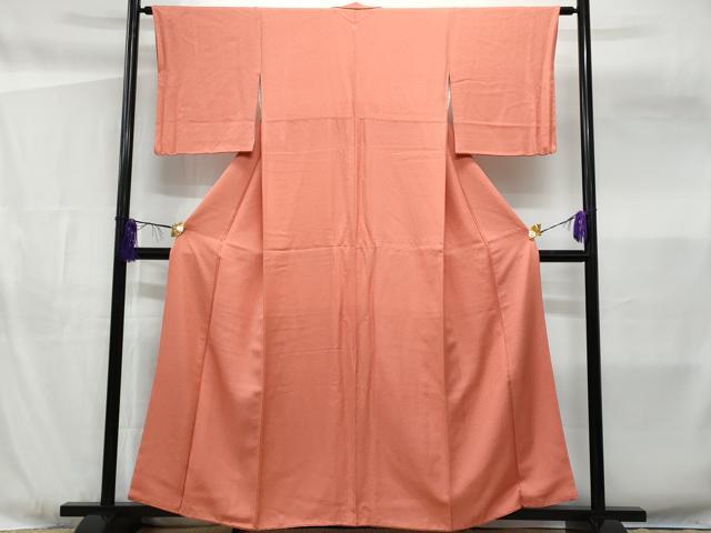 平和屋着物■上質な色無地 甚三紅色 正絹 逸品 CABF6904fb