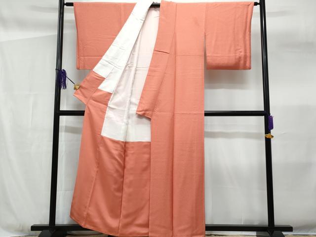 平和屋着物■上質な色無地 甚三紅色 正絹 逸品 CABF6904fb