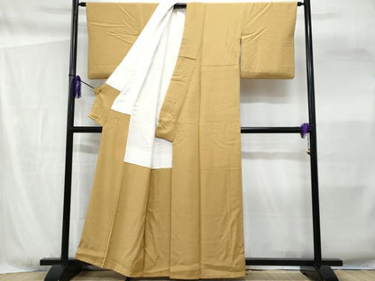 平和屋着物■上質な色無地 飴色 正絹 逸品 CABF6905fb