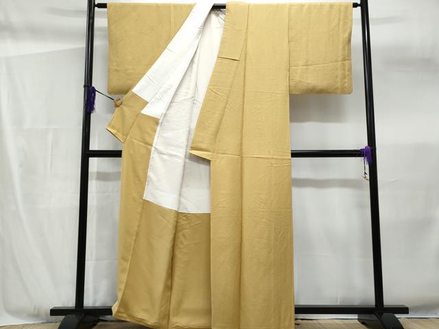 平和屋着物■上質な色無地 飴色 反端付き 正絹 逸品 CABF6918fb