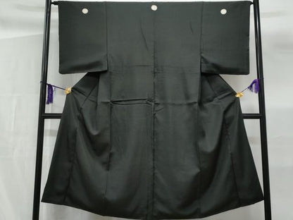 平和屋着物■男性 黒紋付 正絹 逸品 CABF6921fb