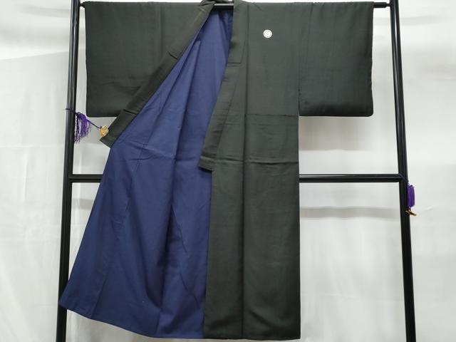 平和屋着物■男性 黒紋付 正絹 逸品 CABF6921fb