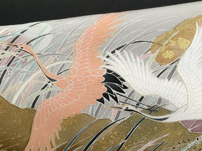 平和屋着物■豪華黒留袖　作家物　飛鶴松文　暈し染め　金彩　正絹　逸品　CABF6927fb