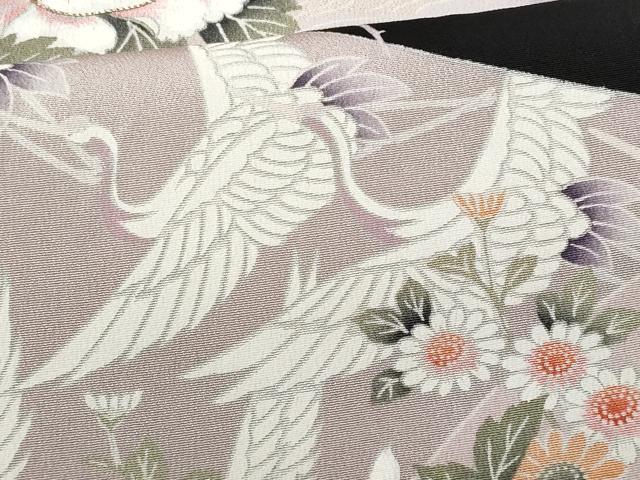 平和屋着物■豪華黒留袖 駒刺繍 扇面飛鶴花文 暈し染め 金彩 正絹 逸品 CABF6929fb
