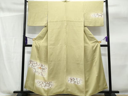 平和屋着物■訪問着 駒刺繍 鴛鴦梅文 暈し染め 金彩 正絹 逸品 CABF6933fb