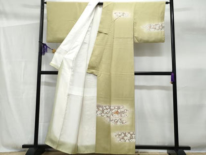 平和屋着物■訪問着 駒刺繍 鴛鴦梅文 暈し染め 金彩 正絹 逸品 CABF6933fb