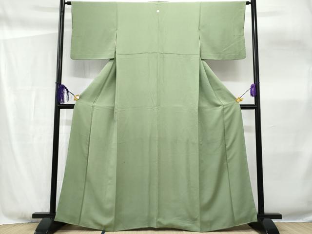 平和屋着物■上質な色無地 老竹色 正絹 逸品 CABF6935fb
