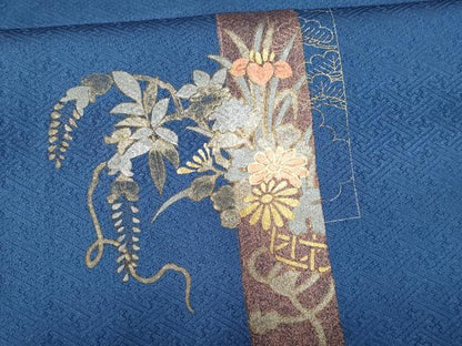 平和屋着物■訪問着　刺繍　絞り　短冊重ね花文　金彩　正絹　逸品　CABF6944fb