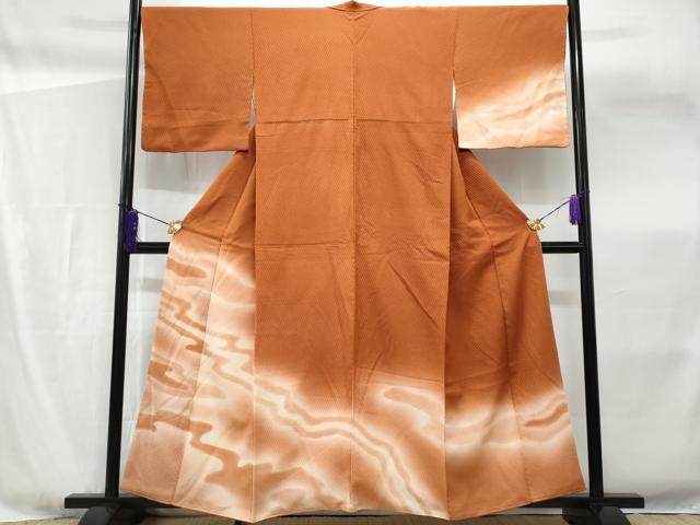 平和屋着物■訪問着　ふくれ織　霞文　暈し染め　金通し地　正絹　逸品　CABF6946fb