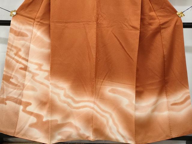 平和屋着物■訪問着　ふくれ織　霞文　暈し染め　金通し地　正絹　逸品　CABF6946fb