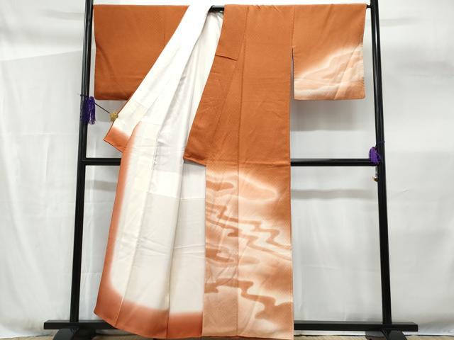 平和屋着物■訪問着　ふくれ織　霞文　暈し染め　金通し地　正絹　逸品　CABF6946fb