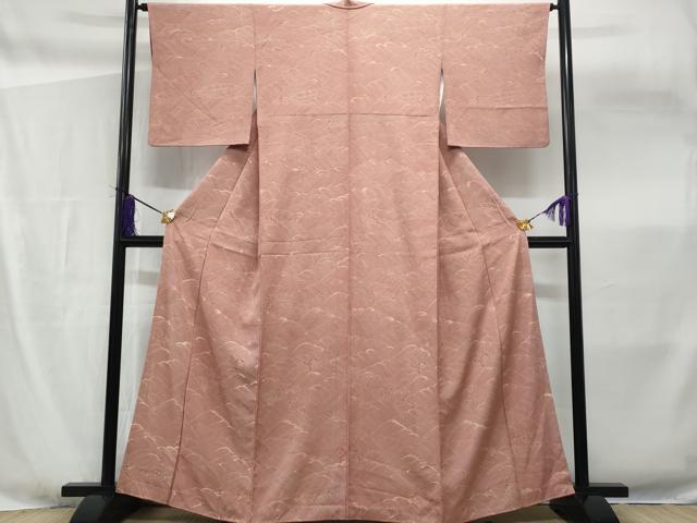 平和屋着物▽上質な小紋　単衣　辻が花地紋　暈し染め　正絹　逸品　DAAS0320az 平和屋着物▽上質な小紋 単衣 立波地紋 暈し染め 正絹 逸品 DAAS0172az