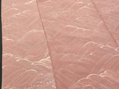 平和屋着物■上質な小紋　立波文　暈し染め　正絹　逸品　CABF6948fb