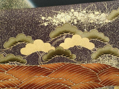 平和屋着物■豪華黒留袖　作家物　駒刺繍　遠山枝松文　暈し染め　金彩　正絹　逸品　CABF6949fb