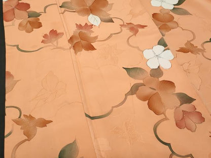 平和屋着物■上質な小紋　地紋起こし　枝花文　正絹　逸品　CABF6952fb