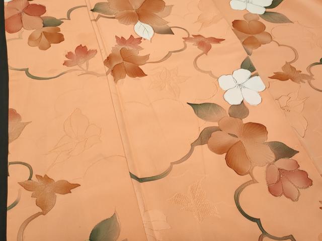 平和屋着物■上質な小紋　地紋起こし　枝花文　正絹　逸品　CABF6952fb