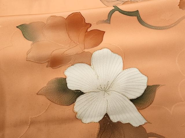 平和屋着物■上質な小紋　地紋起こし　枝花文　正絹　逸品　CABF6952fb