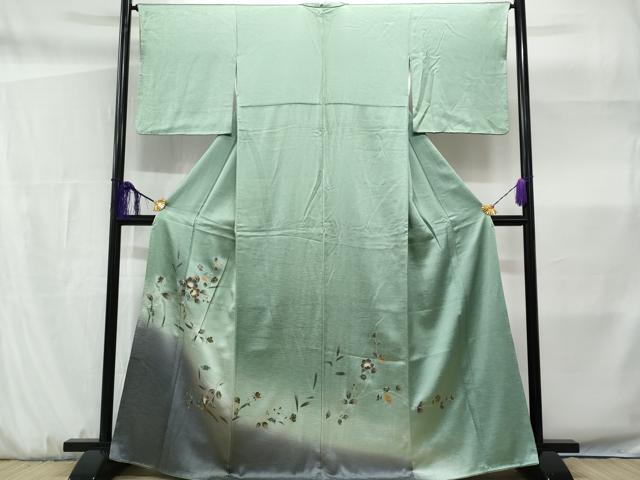 平和屋着物■訪問着　枝花文　暈し染め　金彩　正絹　逸品　CABF6958fb