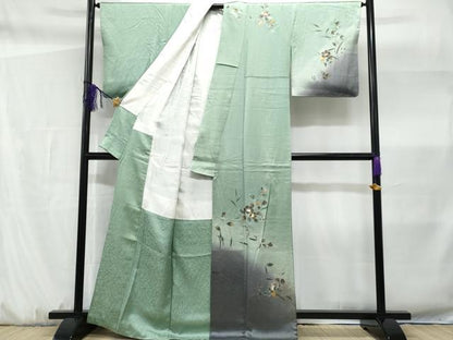 平和屋着物■訪問着　枝花文　暈し染め　金彩　正絹　逸品　CABF6958fb