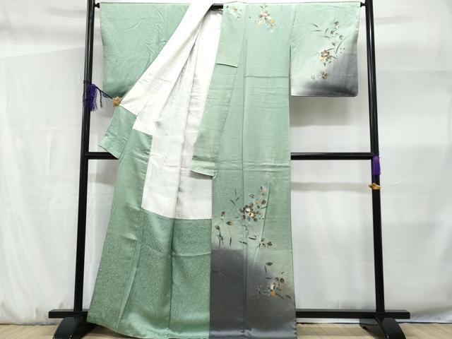 平和屋着物■訪問着　枝花文　暈し染め　金彩　正絹　逸品　CABF6958fb