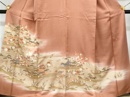 平和屋着物■豪華色留袖　作家物　刺繍　渡り橋花文　暈し染め　金彩　正絹　逸品　CABF6961fb