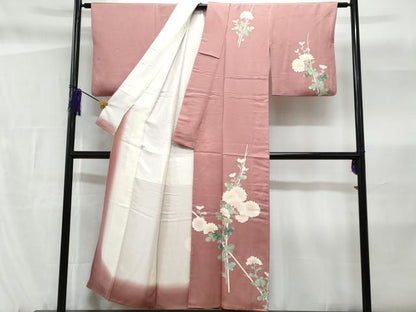平和屋着物■訪問着　友禅　枝菊文　正絹　逸品　CABF6962fb