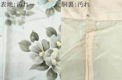 平和屋着物■訪問着　手描き　草花文　正絹　逸品　CABF6974fb