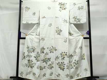 平和屋着物■訪問着　手描き　草花文　正絹　逸品　CABF6974fb