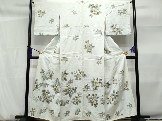 平和屋着物■訪問着　手描き　草花文　正絹　逸品　CABF6974fb