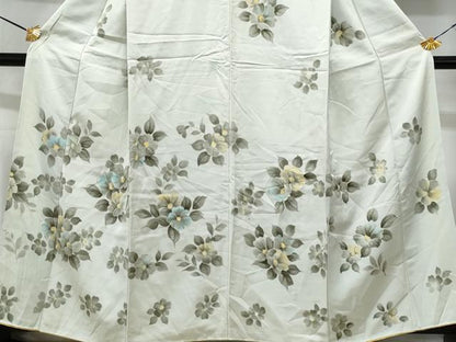 平和屋着物■訪問着　手描き　草花文　正絹　逸品　CABF6974fb