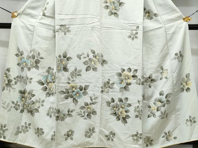 平和屋着物■訪問着　手描き　草花文　正絹　逸品　CABF6974fb