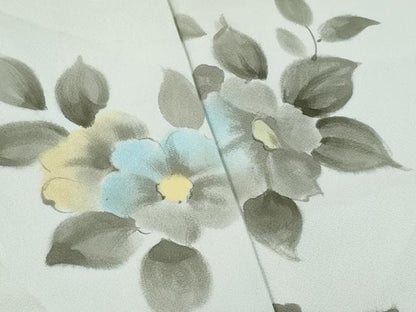 平和屋着物■訪問着　手描き　草花文　正絹　逸品　CABF6974fb