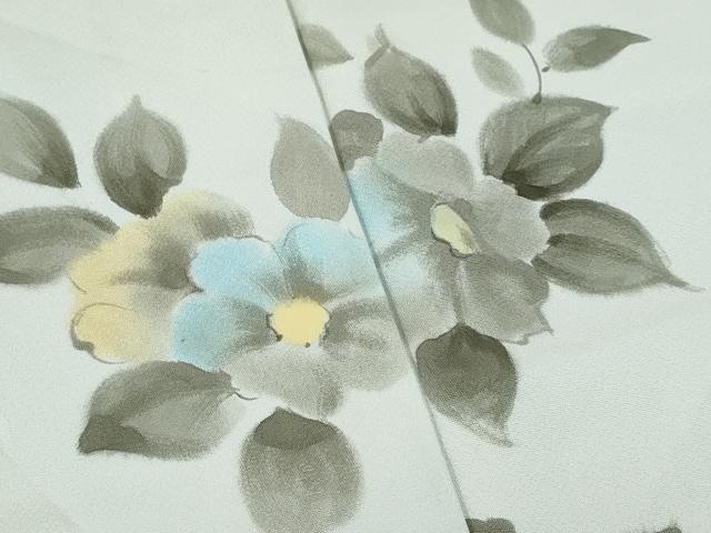 平和屋着物■訪問着　手描き　草花文　正絹　逸品　CABF6974fb