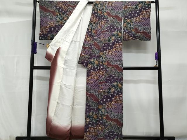 平和屋着物■上質な小紋　道長花文　金彩　正絹　逸品　CABF6977fb