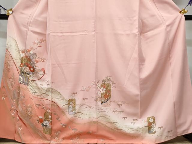平和屋着物■訪問着　短冊花車文　暈し染め　金彩　正絹　逸品　CABF6978fb