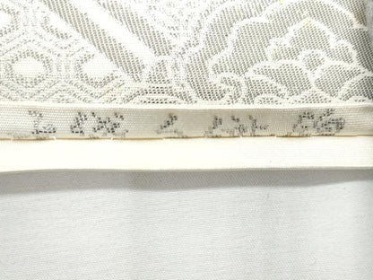 平和屋着物◎六通柄袋帯 蜀江花文 純プラチナ箔 正絹 逸品 未使用 CABF6982fb