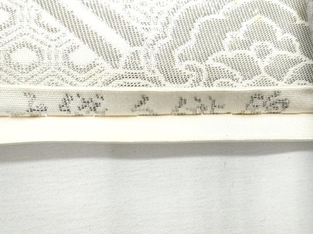 平和屋着物◎六通柄袋帯 蜀江花文 純プラチナ箔 正絹 逸品 未使用 CABF6982fb