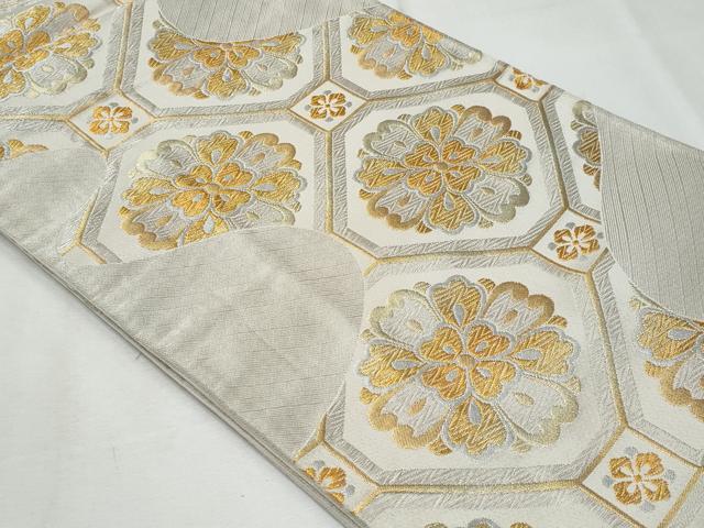 平和屋着物◎全通柄袋帯 蜀江花文 金銀糸 正絹 逸品 CABF6985fb