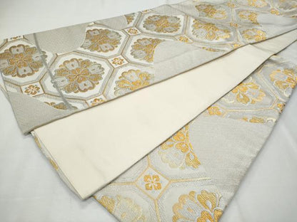 平和屋着物◎全通柄袋帯 蜀江花文 金銀糸 正絹 逸品 CABF6985fb