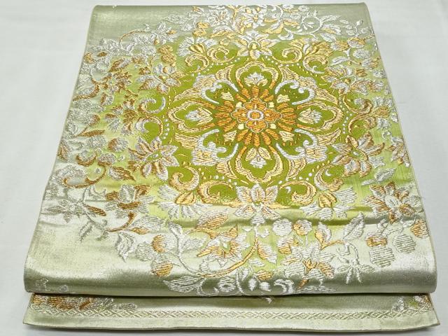平和屋着物◎六通柄袋帯 正倉院花文 金銀糸 正絹 逸品 CABF6986fb