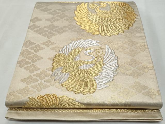 平和屋着物◎六通柄袋帯 花喰鳥 金銀糸 正絹 逸品 CABF6993fb