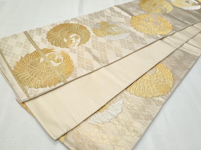 平和屋着物◎六通柄袋帯 花喰鳥 金銀糸 正絹 逸品 CABF6993fb