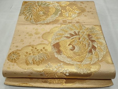 平和屋着物◎六通柄袋帯 雲取り鳳凰桐文 金銀糸 正絹 逸品 CABF7001fb