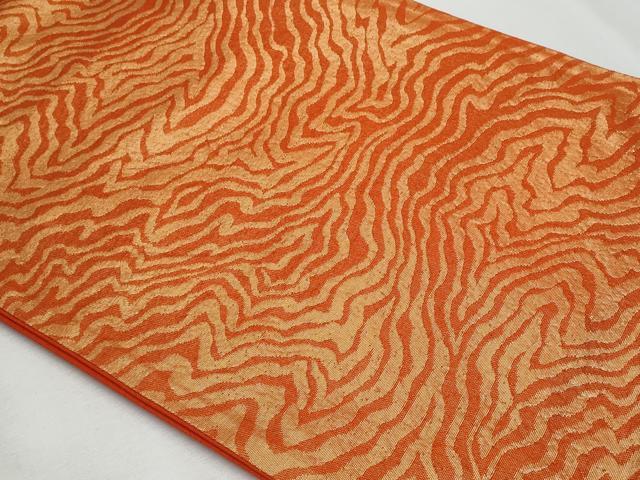 平和屋着物◎六通柄袋帯 杢目文様 金糸 正絹 逸品 CABF7015fb