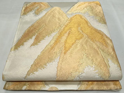 平和屋着物◎六通柄袋帯 遠山文 金銀糸 正絹 逸品 CABF7020fb