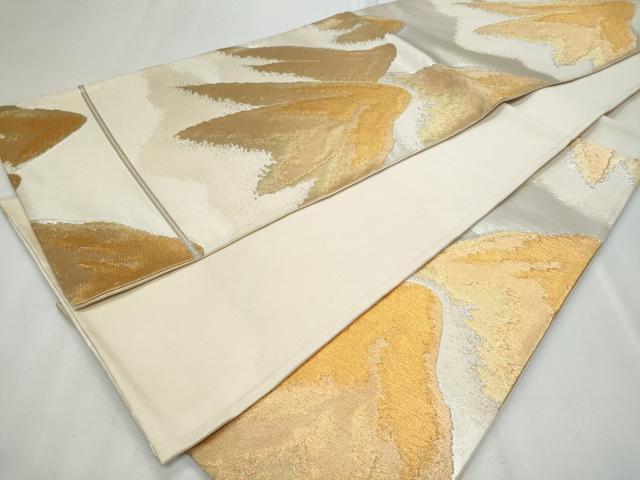 平和屋着物◎六通柄袋帯 遠山文 金銀糸 正絹 逸品 CABF7020fb