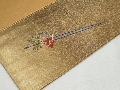 平和屋着物◎太鼓柄袋帯 唐織 簪 金銀糸 正絹 逸品 CABF7026fb
