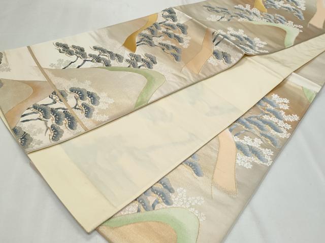 平和屋着物◎六通柄袋帯 唐織 枝松文 金糸 正絹 逸品 CABF7030fb